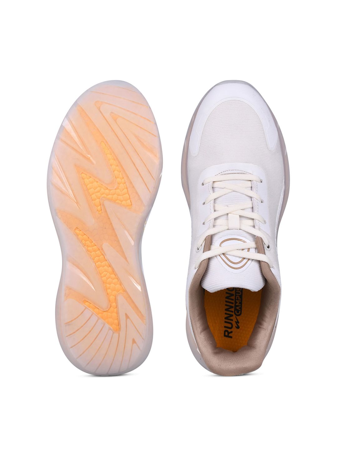 Campus Men Off White Mesh Running Shoes