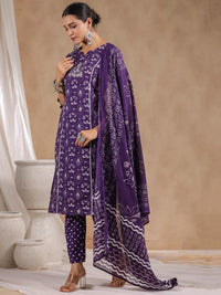 Thumbnail for Anubhutee Ethnic Motifs Printed Gotta Patti Pure Cotton Kurta With Trousers & Dupatta - Distacart