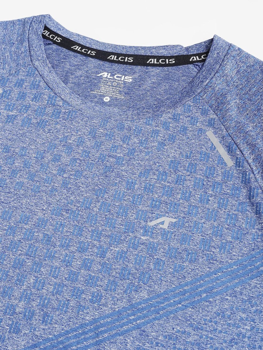 Alcis Men Heather Anti-Static Slim-Fit Round Neck Distance Running T-Shirt - Distacart