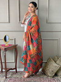 Thumbnail for Lyush Women Party Wear Embroidery Worked Kurta With Pant And Dupatta Set - Off White