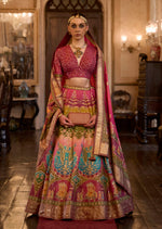 Thumbnail for Monjolika Fashion Sequins Pink Colour Rajwadi Silk Readymade Lehenga Choli