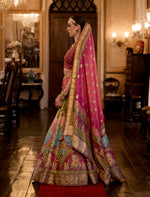 Thumbnail for Monjolika Fashion Sequins Pink Colour Rajwadi Silk Readymade Lehenga Choli