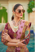 Thumbnail for Monjolika Fashion Maroon Color Heavy Rajwadi Silk Designer Lehenga Choli