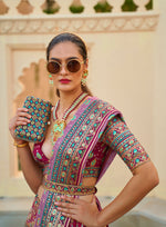 Thumbnail for Monjolika Fashion Dark Pink Color Heavy Rajwadi Silk Designer Lehenga Choli
