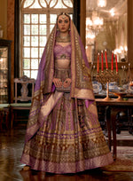 Thumbnail for Monjolika Fashion Lilac Color Rajwadi Silk Designer Lehenga Choli