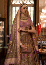 Thumbnail for Monjolika Fashion Lilac Color Rajwadi Silk Designer Lehenga Choli