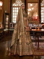 Thumbnail for Monjolika Fashion Mustard Color Rajwadi Silk Designer Lehenga Choli