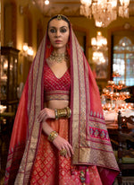 Thumbnail for Monjolika Fashion Peach Color Rajwadi Silk Designer Lehenga Choli