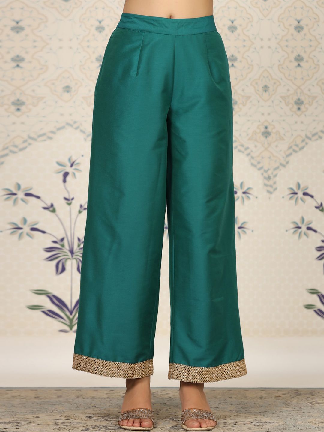 Ode by House of Pataudi Round Neck Kurta With Palazzos - Distacart