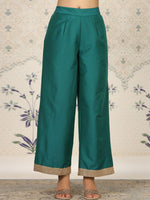 Thumbnail for Ode by House of Pataudi Round Neck Kurta With Palazzos - Distacart