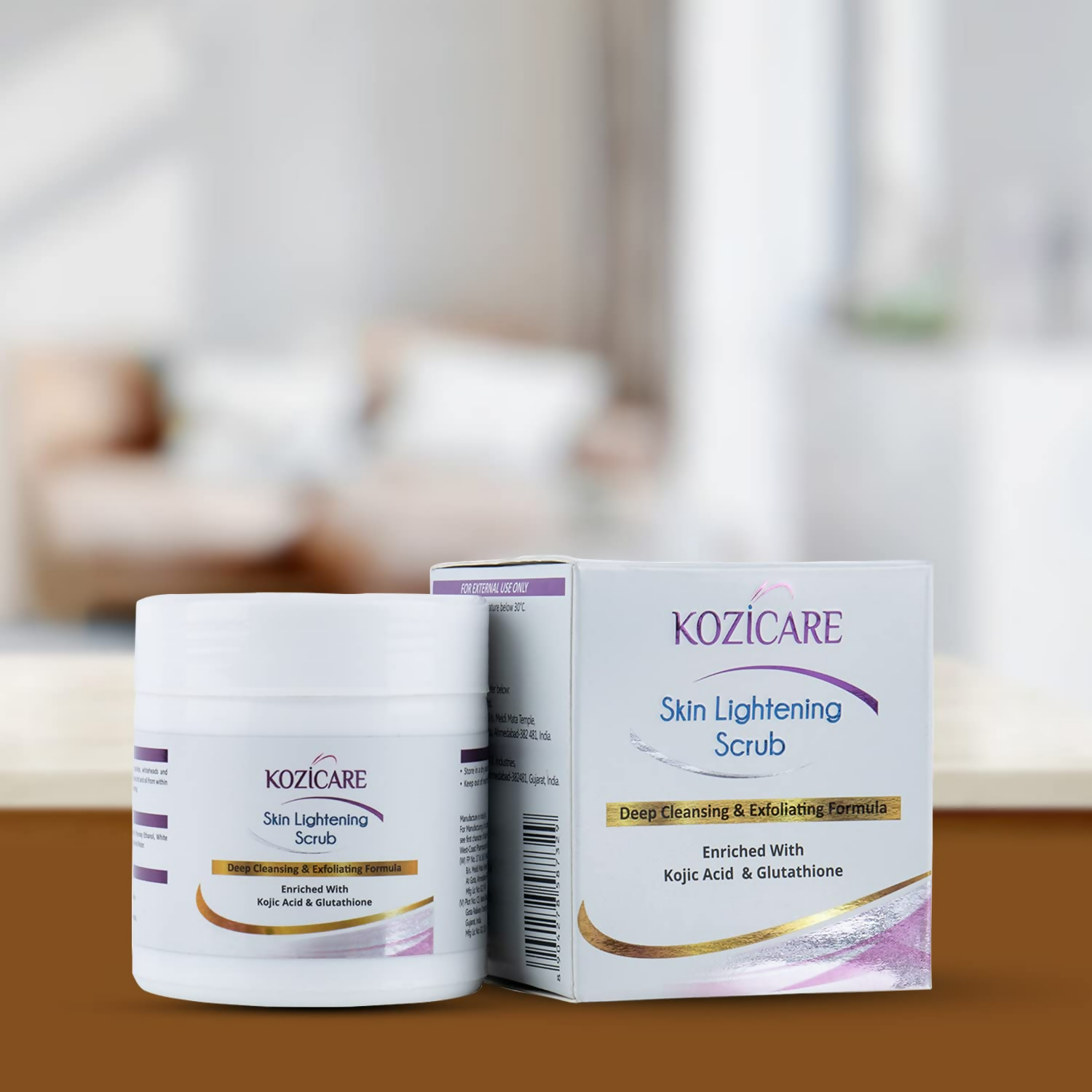 Healthvit Kozicare Skin Lightening Scrub For Deep Cleansing & Exfoliating Formula - Distacart