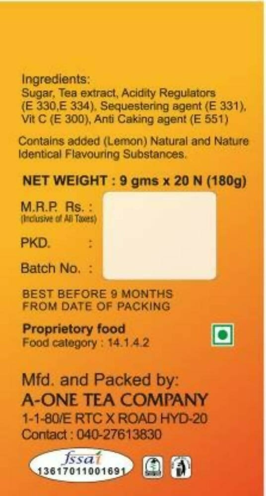 A-One Ice Tea Lemon Flavour Instant - Distacart