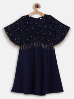 Thumbnail for Ahalyaa Blue Crepe, Georgette A-Line Girl's Kurta