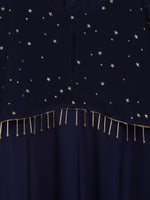 Thumbnail for Ahalyaa Blue Crepe, Georgette A-Line Girl's Kurta