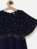 Thumbnail for Ahalyaa Blue Crepe, Georgette A-Line Girl's Kurta