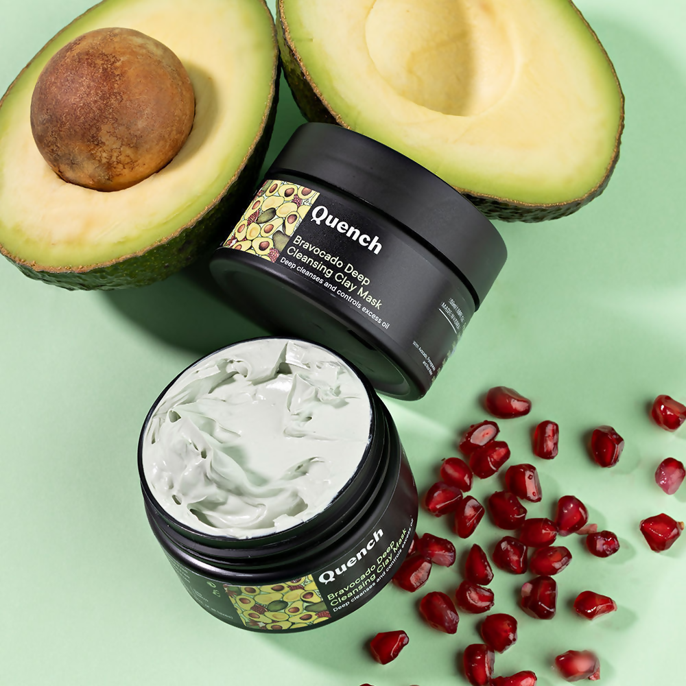 Quench Vitamin E Deep Cleansing Clay Mask with Avocado Removes Impurities & Refines Pores - Distacart