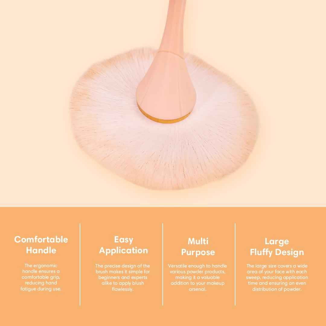 Gleva Multipurpose Professional Powder & Blush Cheek Brush - Black Loose Powder Brush - Distacart