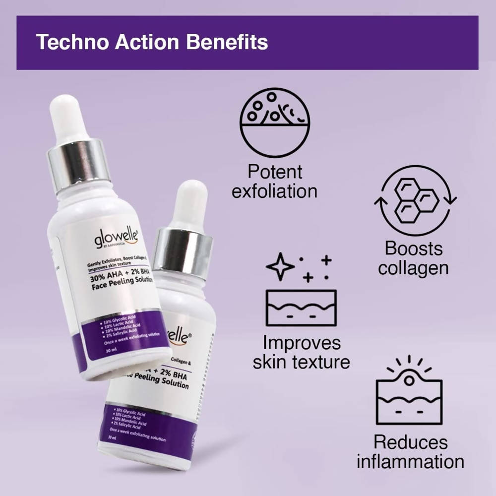 Aaryanveda Glowelle 30% AHA + 2% BHA Face Peeling Solution