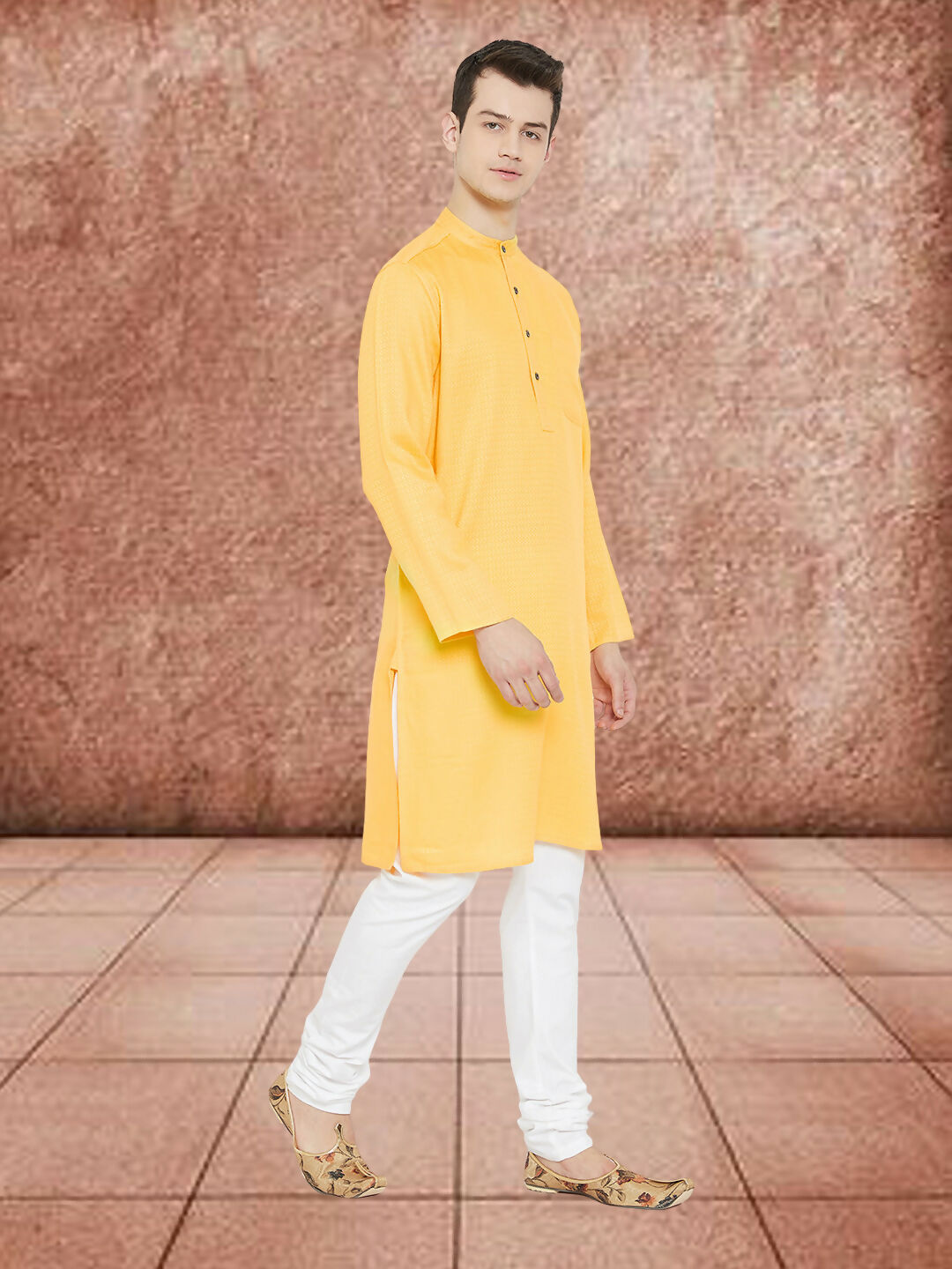 Even Apparels Men's Embroided Yellow Kurta - Distacart