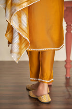 Thumbnail for BulBul Shreya Silk Mustard Kurta Set with Dupatta