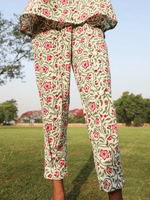 Thumbnail for trueBrowns White Cotton Block Print Sleeveless Co-Ord set - Distacart