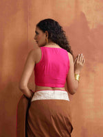 Thumbnail for trueBrowns Pink Silk Sleeveless Blouse - Distacart