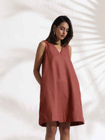 Thumbnail for trueBrowns Pink Slub Dress - Distacart