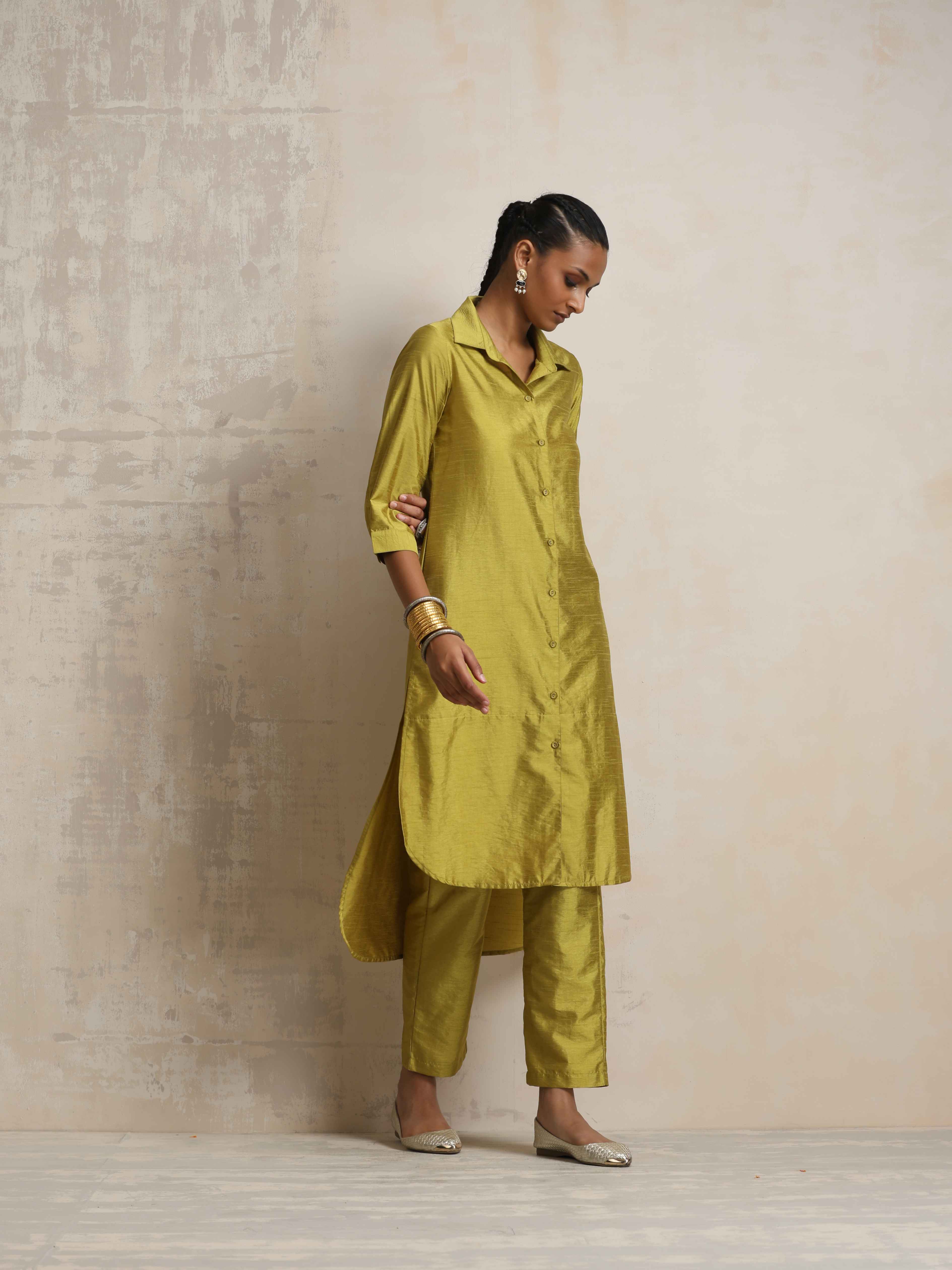 trueBrowns Green Shirt Kurta Set - Distacart