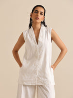 Thumbnail for trueBrowns White Pineapple Sleeveless Jacket Pant Set - Distacart