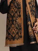 Thumbnail for trueBrowns Brown Floral Reversible Woollen Stole - Distacart