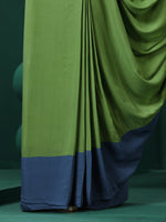 Thumbnail for trueBrowns Green Muslin Silk Ready to Wear Saree - Distacart