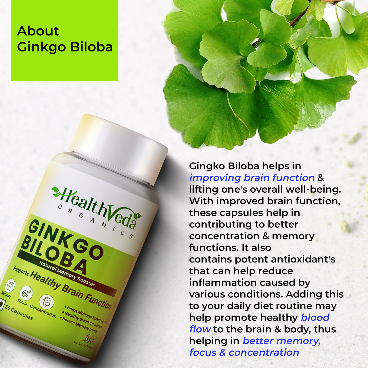 Health Veda Organics Ginkgo Biloba Capsules