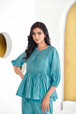 Thumbnail for BulBul Nira Iceblue Co-Ord Set