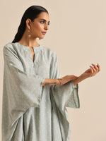 Thumbnail for trueBrowns Grey Bandhani Printed Silk Kaftan Co-Ord Set - Distacart