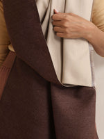 Thumbnail for trueBrowns Dark Brown Reversible Woollen Stole - Distacart