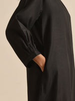 Thumbnail for trueBrowns Black Slub Relaxed Placket Co-Ord Set - Distacart