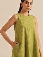 Thumbnail for trueBrowns Green Dobby Sleeveless Co-Ord Set - Distacart