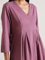 Thumbnail for trueBrowns Orchid Overlap Pleat Kurta Pant Set - Distacart