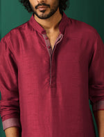 Thumbnail for trueBrowns Men's Purple Silk Co-ord Set - Distacart