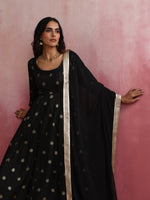 Thumbnail for trueBrowns Black Viscose Silk Kurta Set - Distacart