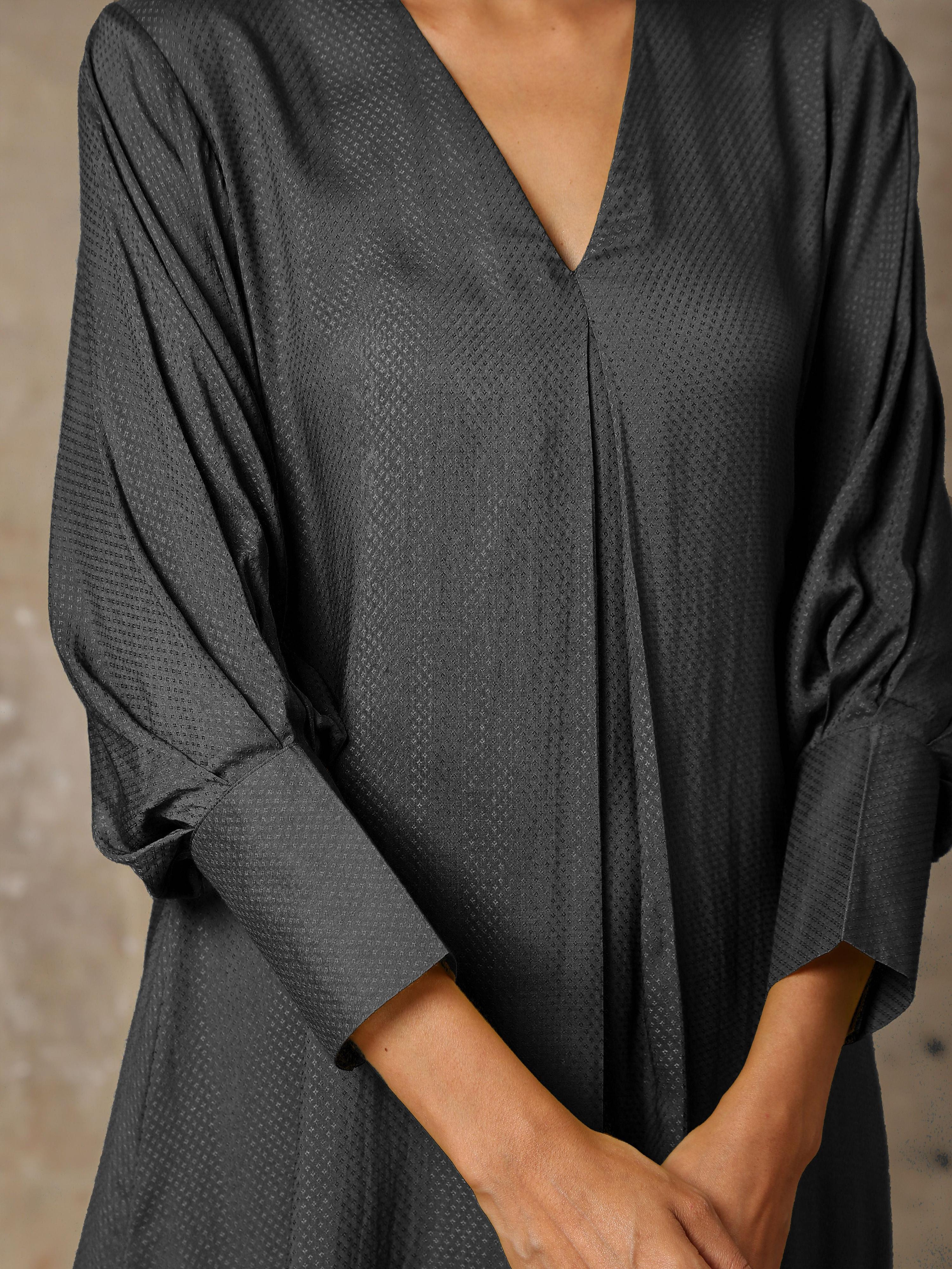 trueBrowns Black Solid Textured Co-Ord Set - Distacart