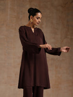 Thumbnail for trueBrowns Cola Brown Modal Satin Relax Co-ord Set - Distacart