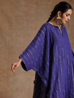 Thumbnail for trueBrowns Spectrum Blue Gold Cotton Oversized Round Co-Ord Set - Distacart