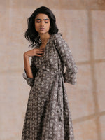 Thumbnail for trueBrowns Clay Dabu Geometric Print Cotton Angrakha Kurta Pant Set - Distacart