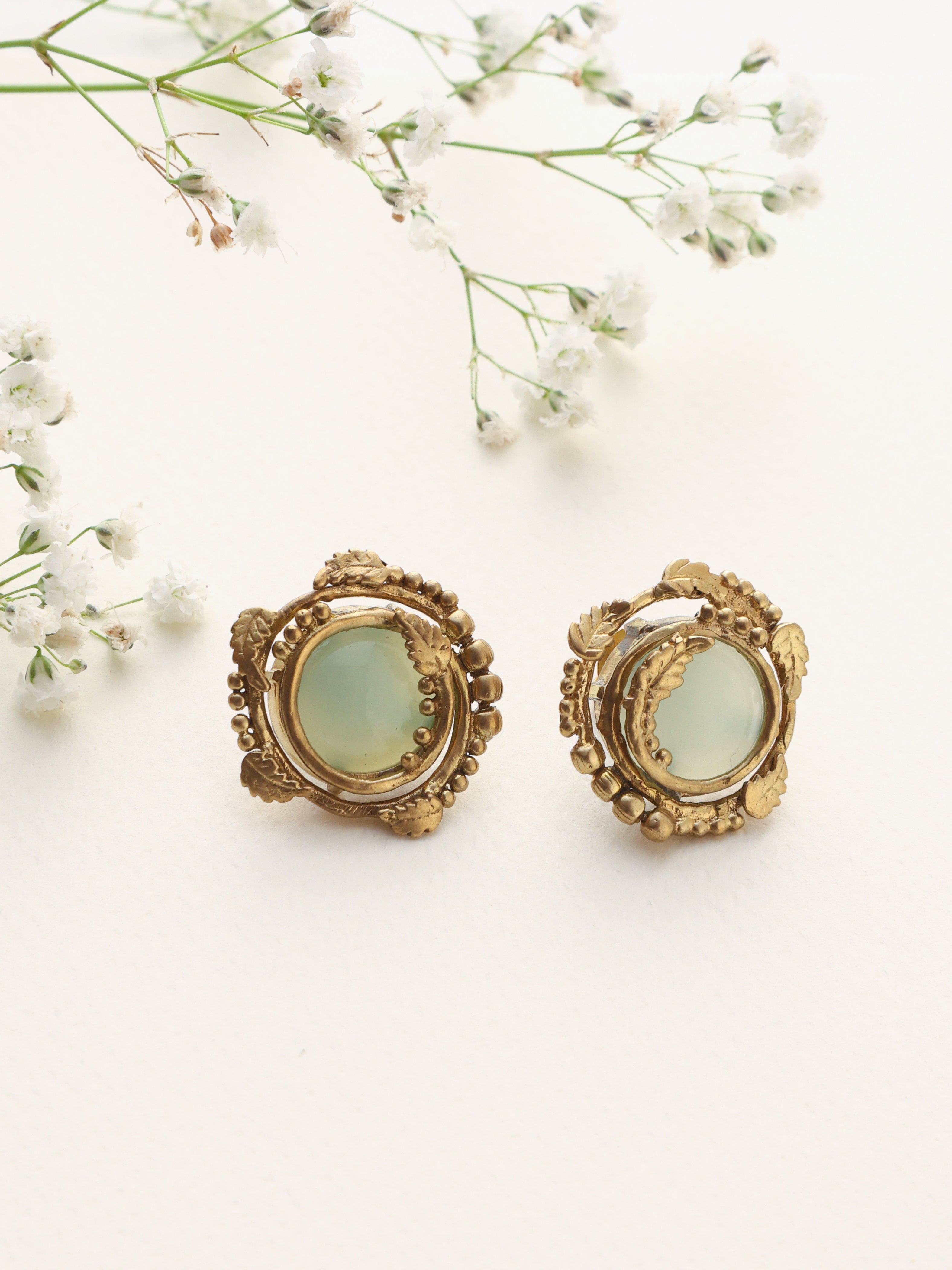trueBrowns Brass Circular Stud Earrings - Distacart