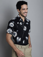 Thumbnail for Jainish Men's Floral Printed Formal Shirts - Black - Distacart