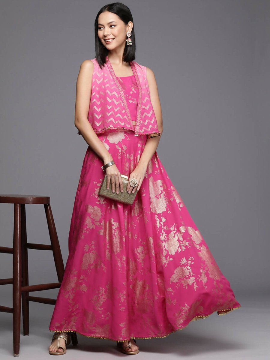 Ahalyaa Women's Traditional Wear Co-ods - Pink - Distacart