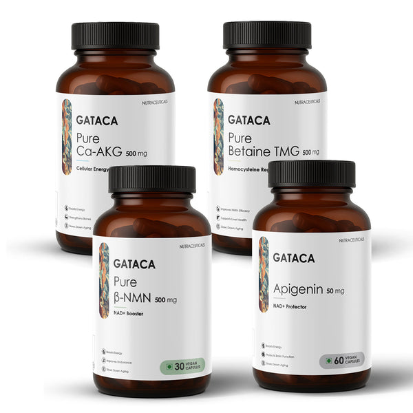 GATACA The Supersede Stack (Pure β-NMN 500 mg, Apigenin 50 mg, Pure Ca-AKG 500 mg)