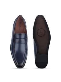 Thumbnail for LOUIS STITCH Men Federal Blue Formal Slip-On Moccasin Shoes