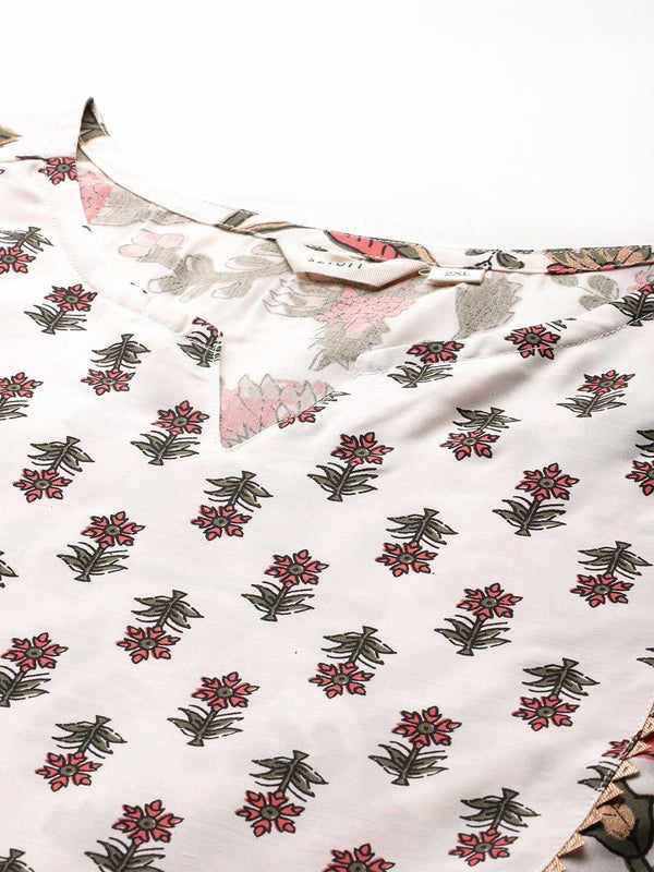 Sztori Plus Size Floral Printed Regular Gotta Patti Kurta with Palazzos - Distacart